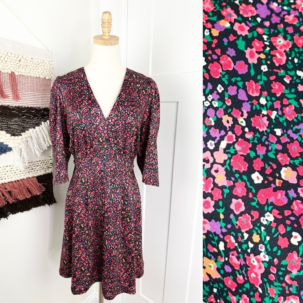 Hutch Floral Mini Dress - Black and Pink